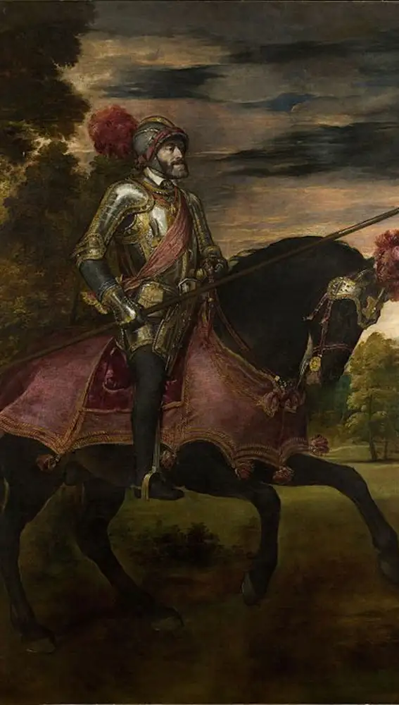 Retrato ecuestre del emperador Carlos V en la batalla de Mühlberg en 1547