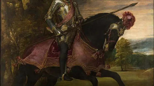 Retrato ecuestre del emperador Carlos V en la batalla de Mühlberg en 1547