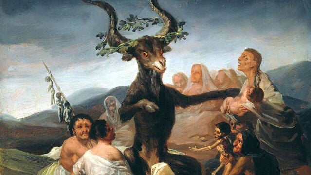 "El aquelarre", de Francisco de Goya, refleja a una serie de mujeres sucumbiendo a los caprichos del diablo