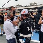 Fernando Alonso, en el paddock
