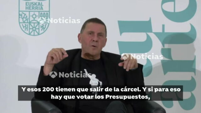 Otegi, a Bildu: “Tenemos a 200 presos en la cárcel. Si para sacarlos hay que votar a favor de los Presupuestos, votamos”