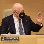 El comisario jubilado José Manuel Villarejo, comparece en la Comisión del Congreso que investiga la ‘operación Kitchen’, en el Congreso de los Diputados, a 20 de octubre de 2021, en Madrid (España)