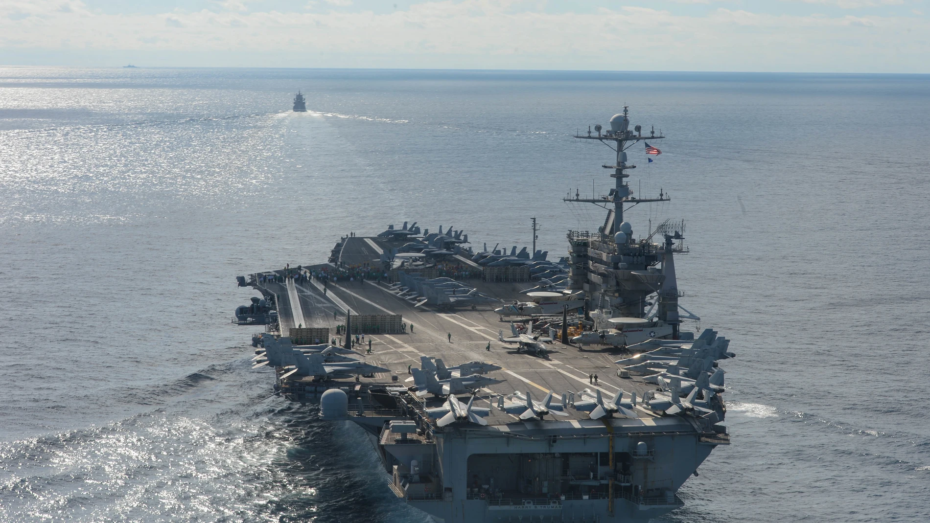 Imagen del USS Harry S. Truman en el Océano Atlántico.
