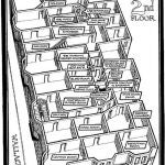 Plano de la segunda planta del "Hotel de los asesinatos" de Chicago