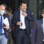 El líder de la Liga, Matteo Salvini, tras comparecer en la corte de Palermo
