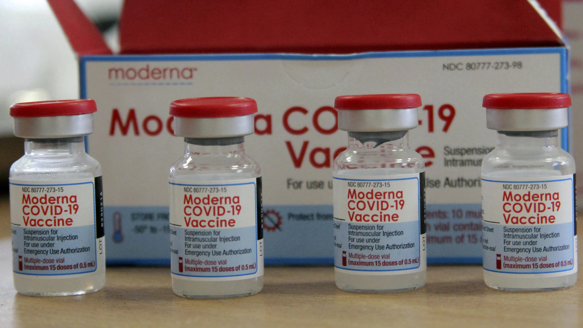 Viales de la vacuna de Moderna contra la Covid-19