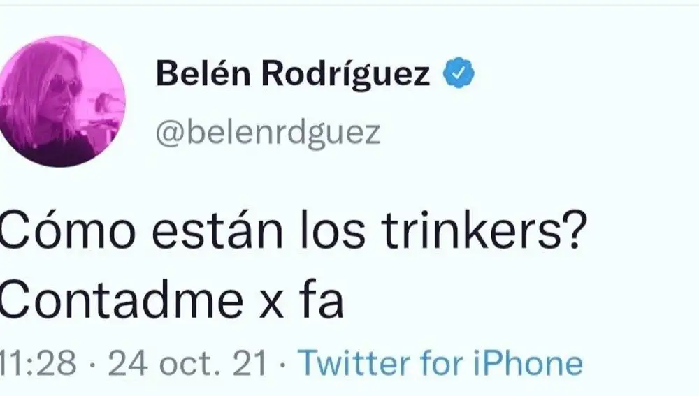 Tuit de Belén Rodríguez