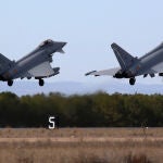 Dos Eurofighter del Ala 14 como los que se desplegarán en Bulgaria