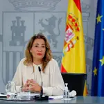 La ministra de Transportes, Movilidad y Agenda Urbana, Raquel Sánchez, durante la rueda de prensa posterior a la reunión del Consejo de Ministros de hoy