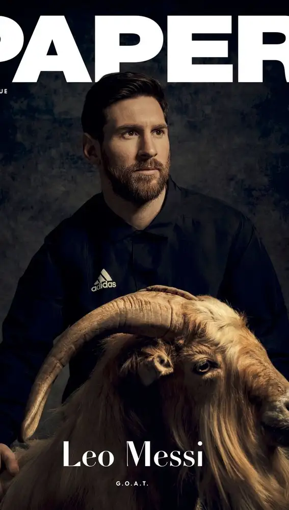 Portada de Messi posando con una cabra