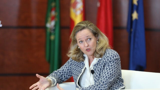 La vicepresidenta primera y ministra de Asuntos Económicos, Nadia Calviño, durante un acto de la semana pasada