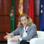 La vicepresidenta primera y ministra de Asuntos Económicos, Nadia Calviño, durante un acto de la semana pasada