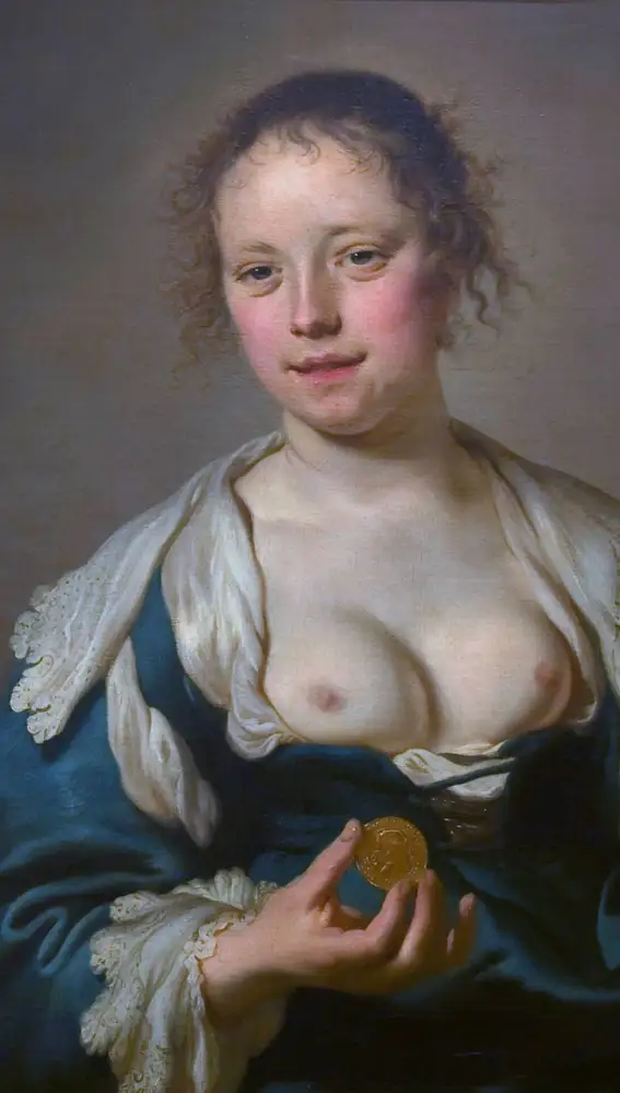 Cortesana (1640), óleo sobre lienzo de Jakob Adriaensz Backer (1608-1651), Museu Nacional de Arte Antiga, Lisboa