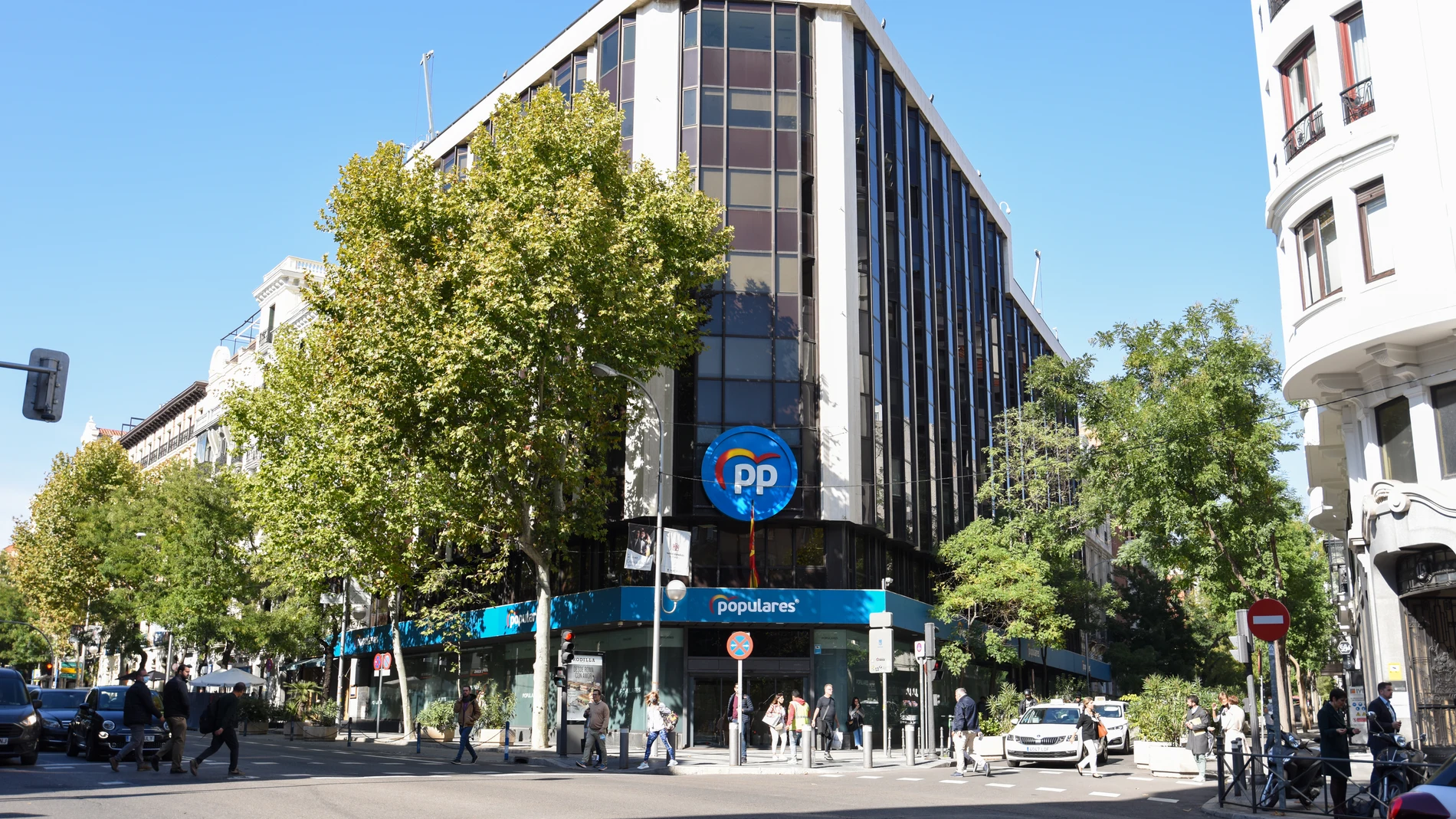 Edificio de la sede del PP, en el número 13 de la calle Génova.