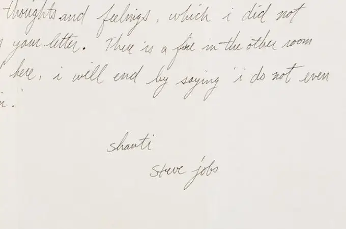 Una carta espiritual de Steve Jobs escrita a mano, subastada por 250.000 euros