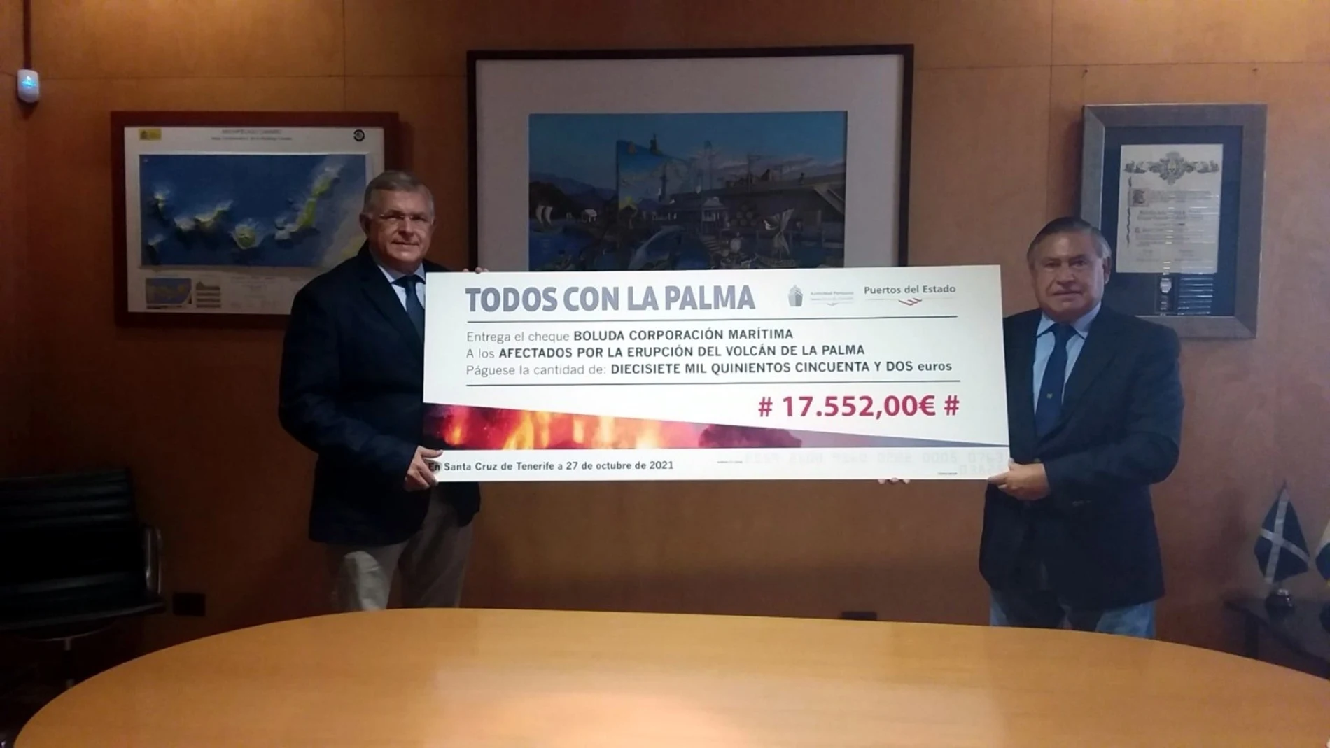 Boluda Corporación Marítima se suma a la campaña "Todos con La Palma" con una aportación de 17.552 euros