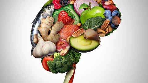 Cerebro construido con comida