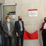 La consejera de Educación, Rocío Lucas; el rector de la Universidad de Valladolid, Antonio Largo, acompañado, junto a Benito Serranod y Carlos Martínez, inauguran el Edificio I+D+i del Campus de Soria.