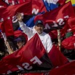 Fotografía de archivo fechada el 19 de julio de 2018 que muestra al presidente Daniel Ortega durante la conmemoración del 38 aniversario de la revolución popular sandinista, en Managua