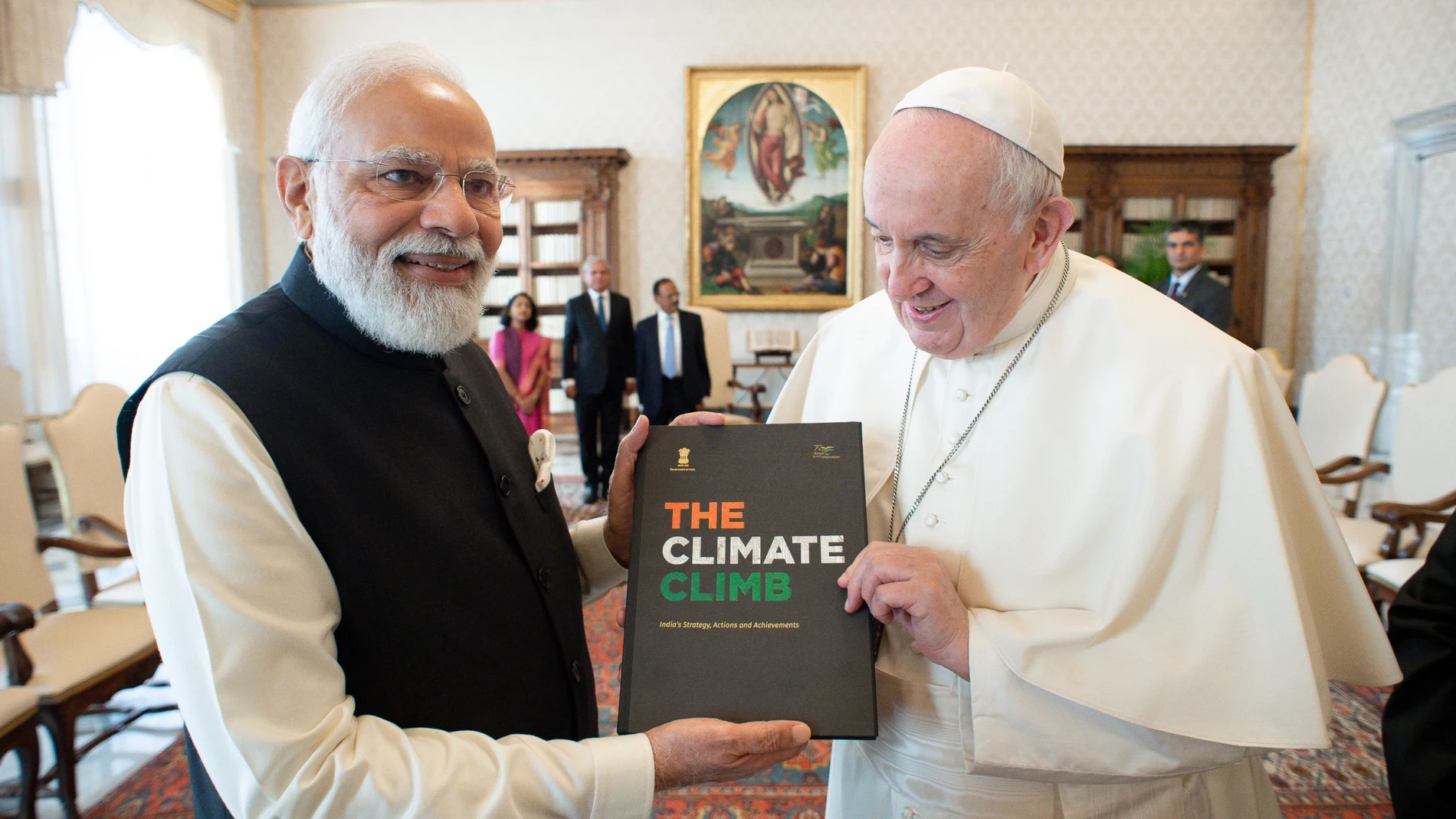 Francisco se reunió ayer con el primer ministro de la India, Narendra Modi