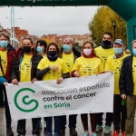 La delegada Virginia Barcones, la consejera Rocío Lucas, el presidente de la Diputación Benito Serrano, y el alcalde Carlos Martínez, entre otros, participan en el IX Camino por Soria contra el Cáncer