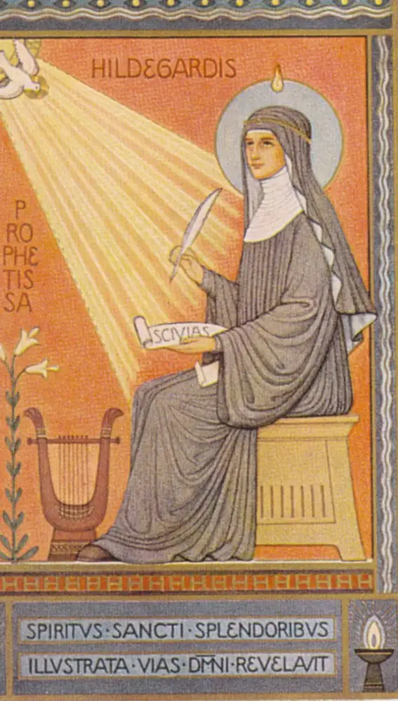La abadesa benedictina alemana Hildegarda de Bingen escribió tres libros que fueron éxitos absolutos