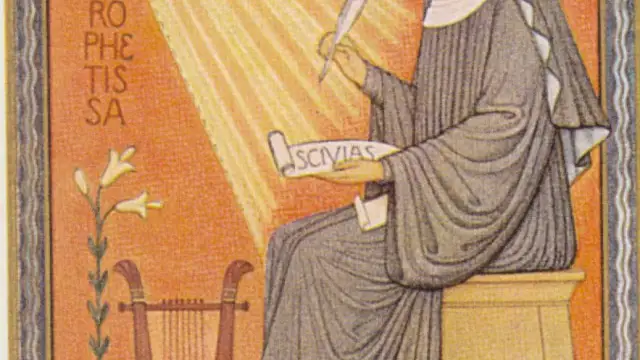 La abadesa benedictina alemana Hildegarda de Bingen escribió tres libros que fueron éxitos absolutos