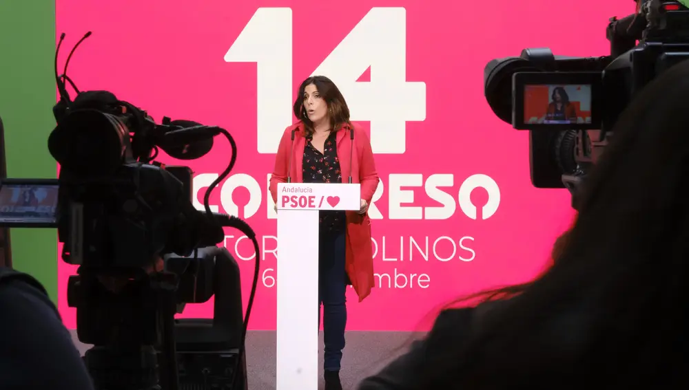 La portavoz parlamentaria del PSOE-A, Ángeles Férriz, informó del XIV Congreso Regional