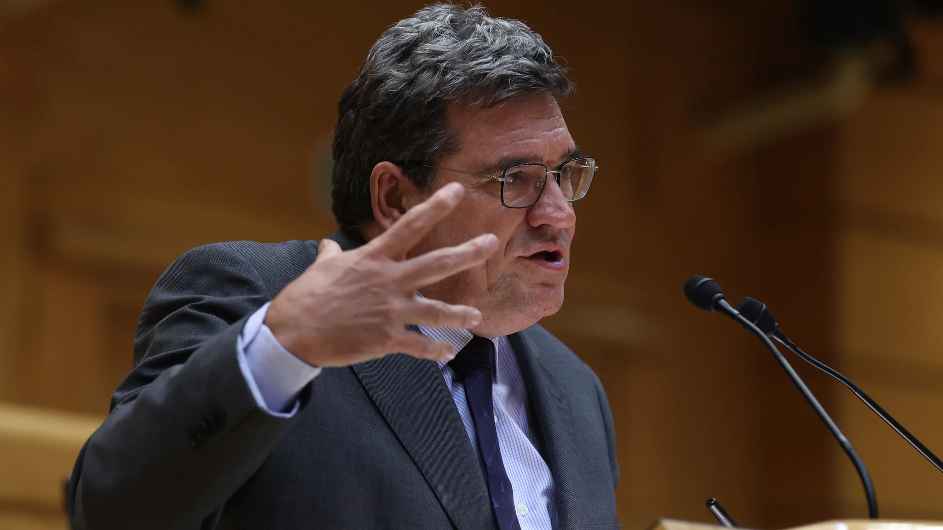 El ministro de Seguridad Social, José Luis Escrivá, durante la sesión de control al Gobierno en el pleno del Senado, el pasado 2 de noviembre