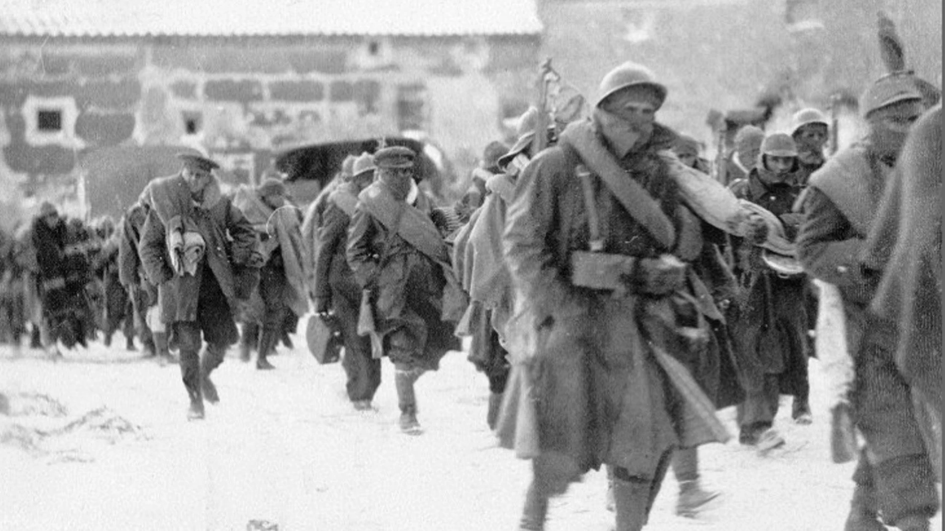 Soldados a bajas temperaturas durante la batalla de Teruel