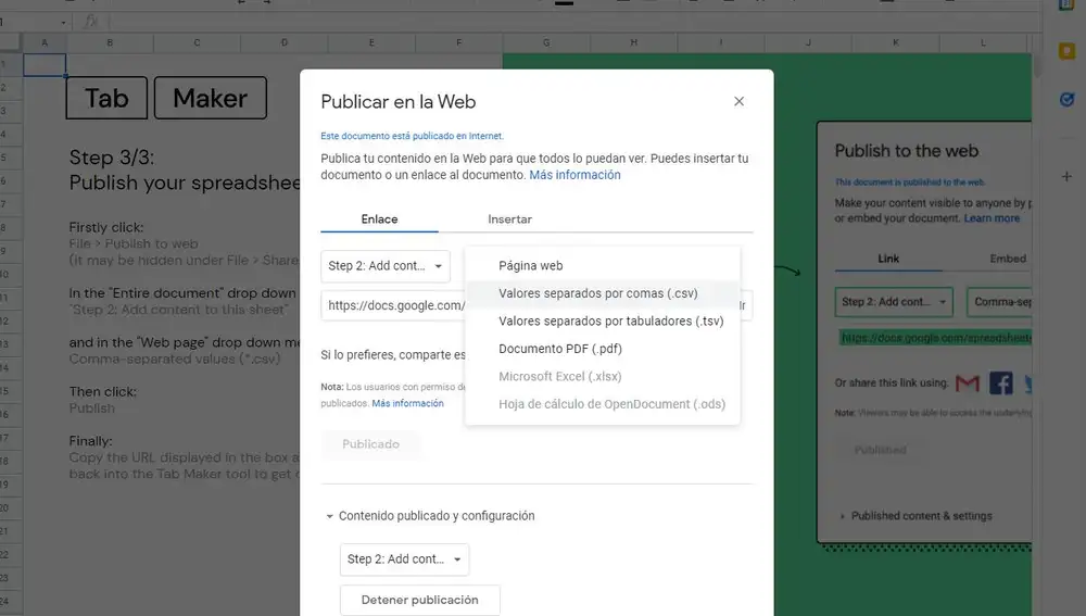 Configura la descarga del archivo zip con la extensión creada.