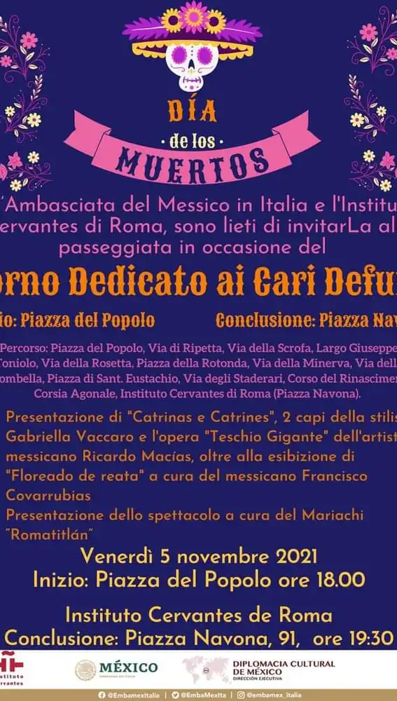La fiesta de muertos a la mexicana continúa mañana en Roma