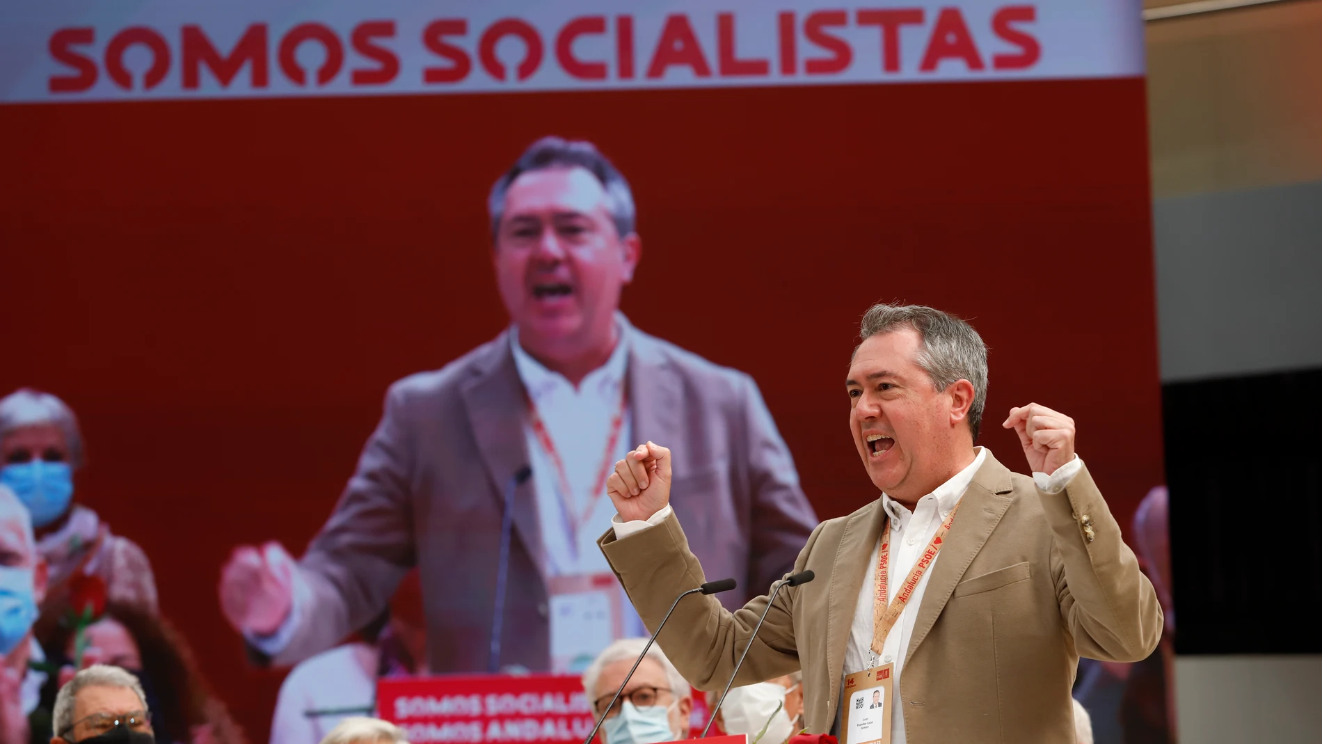 El secretario general de los socialistas andaluces, Juan Espadas,, interviene en la primera jornada del Congreso del PSOE-A,