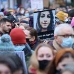 Protesta contra la nueva ley del aborto en Varsovia (Polonia)