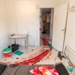 Vivienda número 231 de la calle Estanislao Rolandi de Cartagena, donde la pasada noche resulto muerto un hombre y otros dos resultaron heridos de bala, uno de ellos muy grave por un disparo en el cráneo, en un tiroteo entre traficantes de droga en la barriada Virgen de la Caridad, de Cartagena (Murcia)