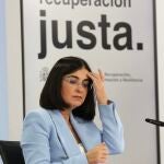 Las ministra Carolina Darias en la rueda de prensa posterior al Consejo de Ministros