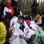 Inmigrantes atrapados en un bosque en la frontera entre Polonia y Bielorrusia