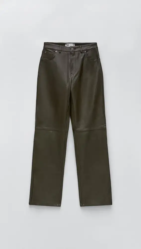 Pantalón piel Limited Edition, de Zara