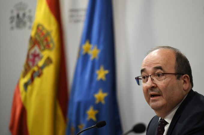 El ministro de Cultura, Miquel Iceta, durante una reciente rueda de prensa / Europa Press