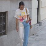 Melissa Villarreal con jean bicolor.