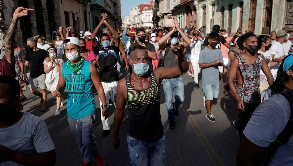 Protestas en La Habana, Cuba, el 11 de julio de 2021 | Fuente: REUTERS/Alexandre Meneghini