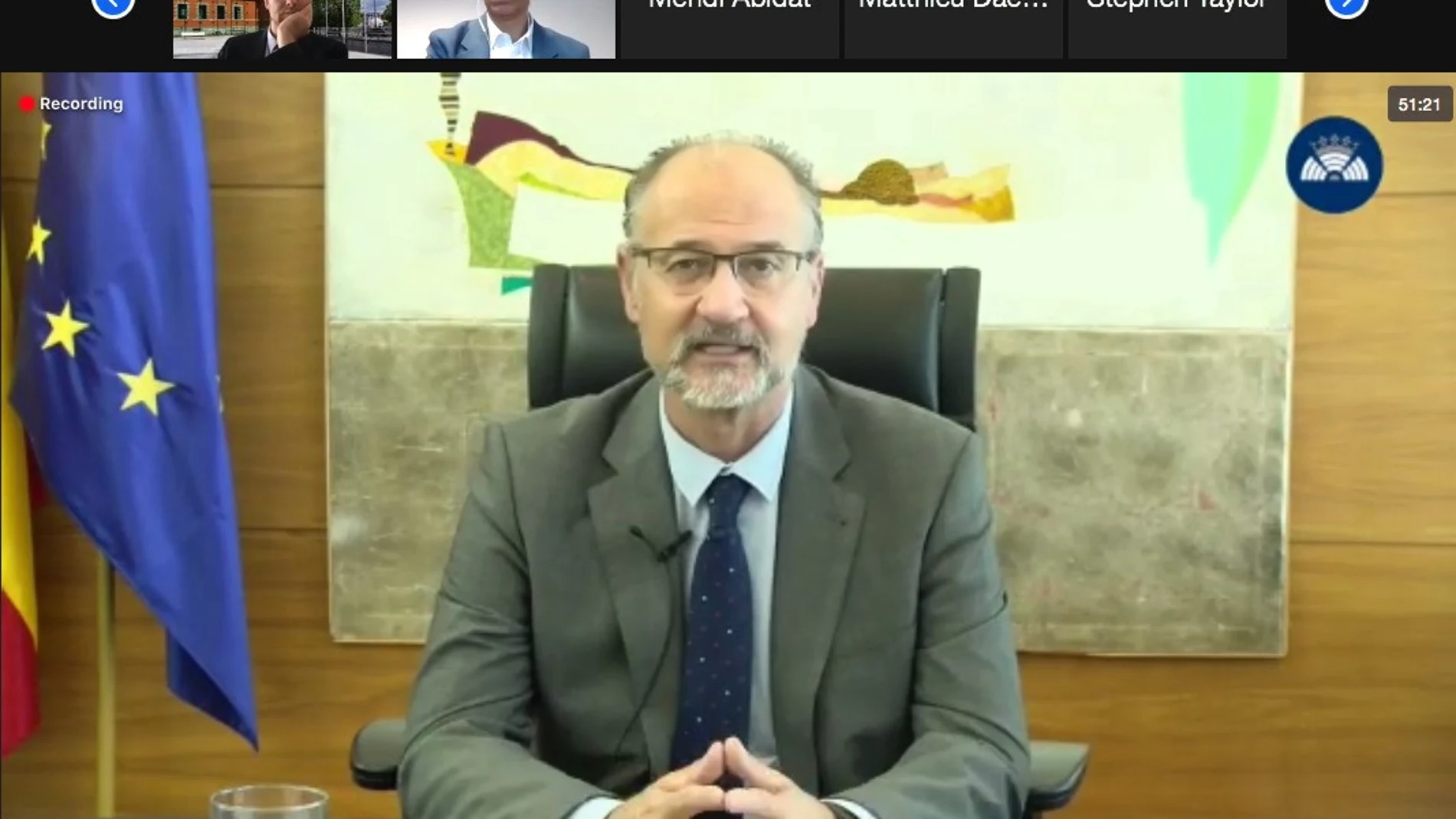 El presidente de las Cortes de Castilla y León, Luis Fuentes, durante la jornada