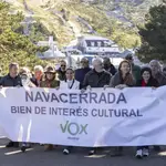 Rocío Monasterio, encabezó ayer la manifestación en contra del cierre de la Estación de esquí