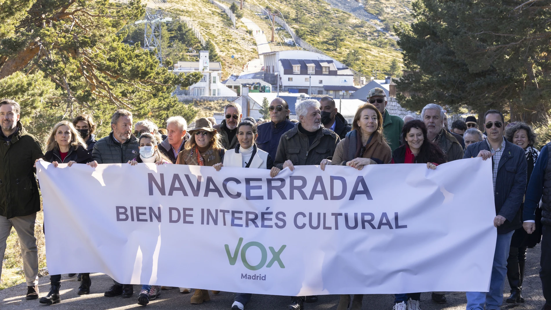 Rocío Monasterio, encabezó ayer la manifestación en contra del cierre de la Estación de esquí