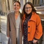 La ministra de Igualdad, Irene Montero, junto a la vicepresidenta del gobierno valenciano, Mónica Oltra, este jueves en el Senado