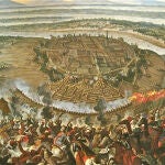 Grabado del primer asedio turco de Viena.