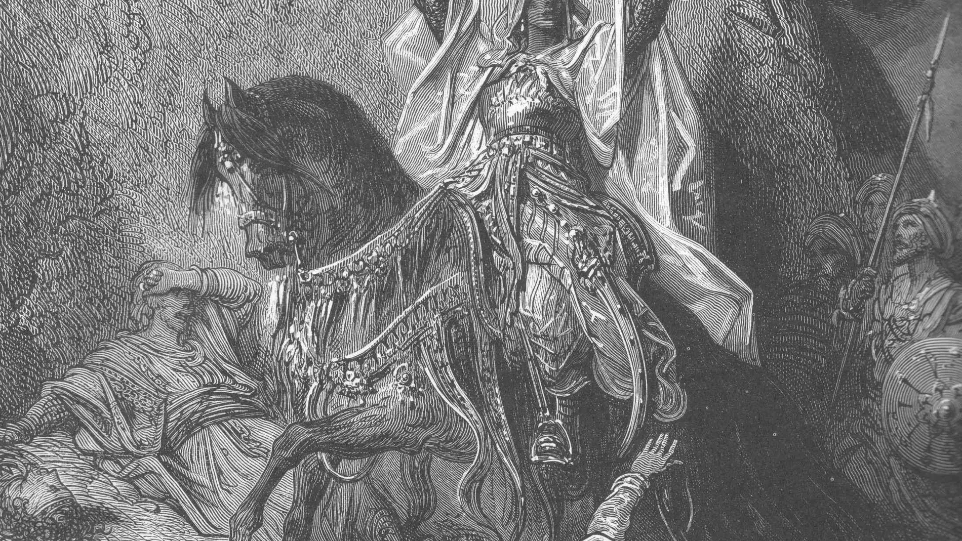 Representación de Gustavo Doré de Saladino victorioso