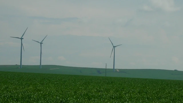 Imagen de archivo de molinos de energía eólica