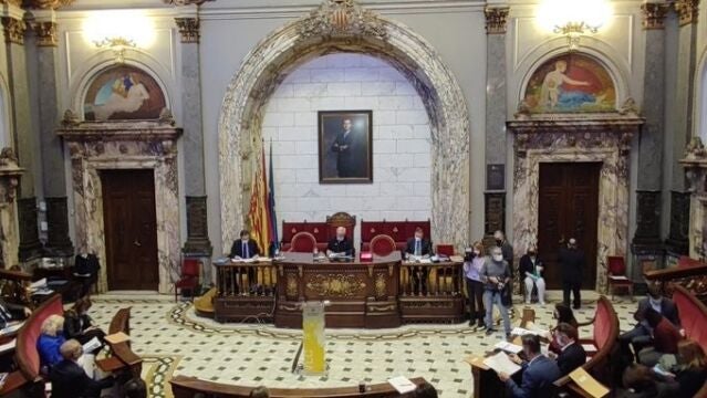 Imagen del pleno del Ayuntamiento de València.