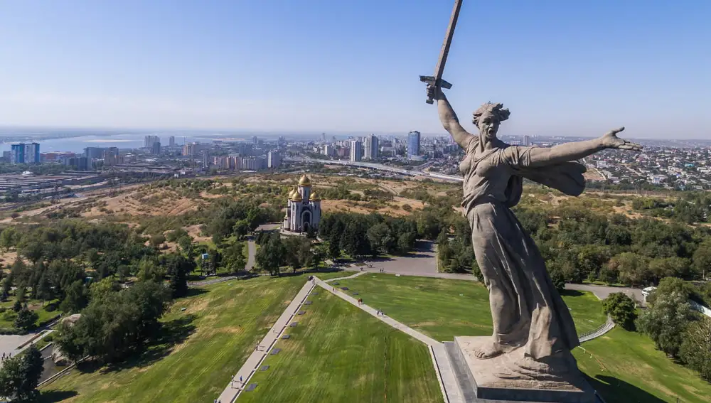 &quot;La madre patria te llama&quot;, estatua que conmemora la Batalla de Stalingrado
